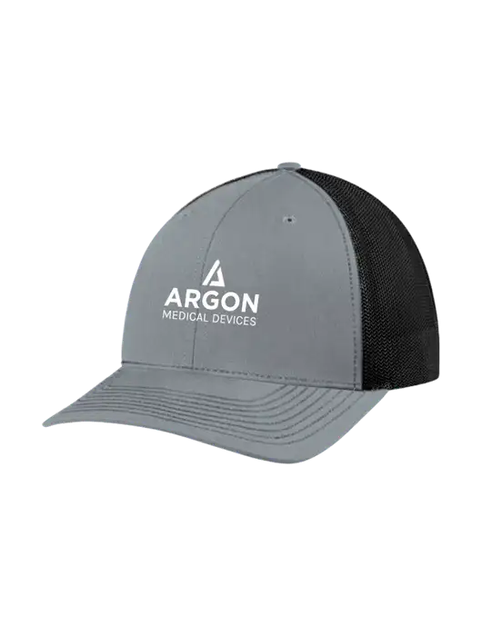 Richardson Adjustable Snapback Original 112 Trucker Cap Heather Grey w/Black Mesh w/Argon Medical Devices Logo