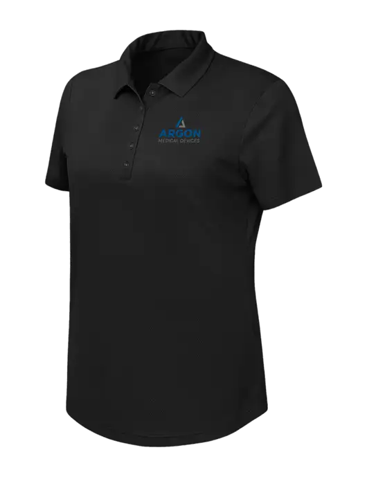 Callaway Womens Birdseye Black Polo w/Argon Medical Devices Logo