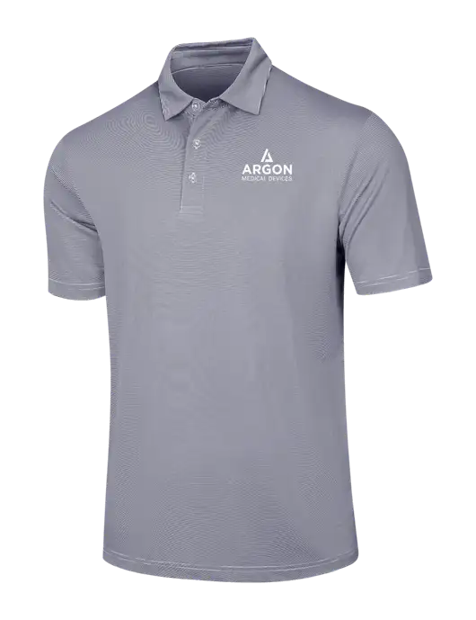 Callaway Navy Fine Line Stripe Polo w/Argon Medical Devices Logo