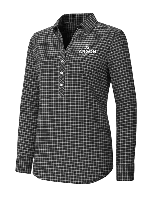 Womens Dark Grey/White City Stretch Shirt w/Argon Medical Devices Logo