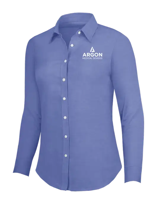 Navy Womens SuperPro Oxford Shirt w/Argon Medical Devices Logo