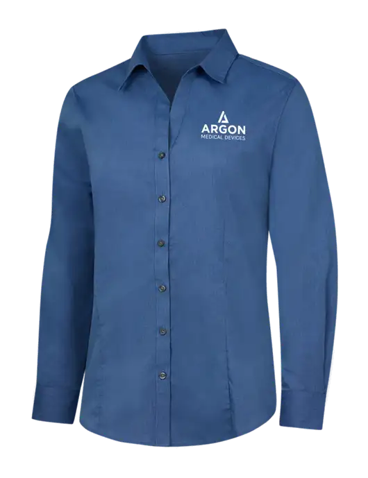 Light Navy Womens Crosshatch Easy Care Shirt w/Argon Medical Devices Logo