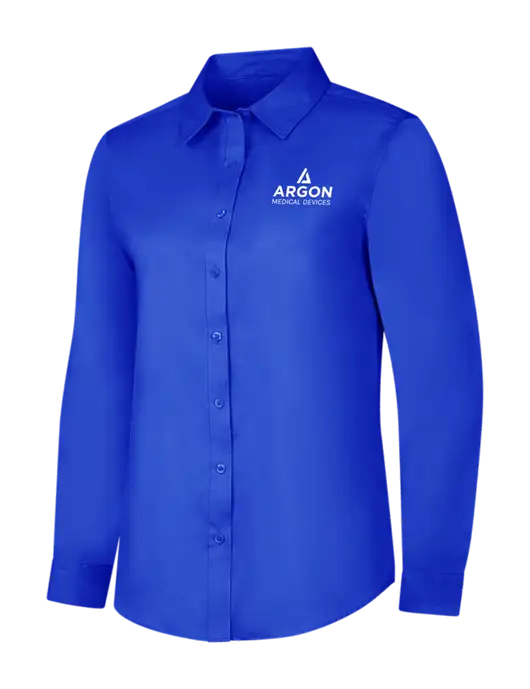 Womens Long Sleeve Dark Royal Superpro React Twill Shirt w/Argon Medical Devices Logo
