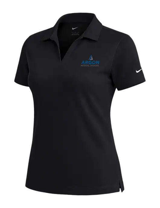 NIKE Black Womens Dri-Fit Micro Pique Polo w/Argon Medical Devices Logo