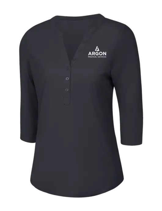 OGIO Charcoal Grey Jewel Henley w/Argon Medical Devices Logo