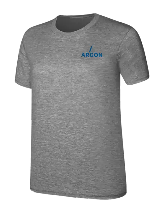 Womens Ring Spun Light Grey Heather 4.5 oz T-Shirt w/Argon Medical Devices Logo