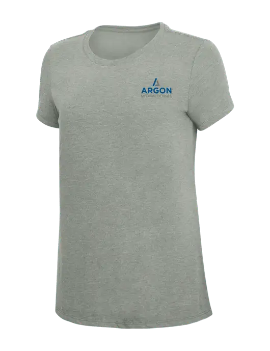 Womens Simply Soft Grey Frost 4.5oz  Poly/Combed Ring Spun Cotton T-Shirt w/Argon Medical Devices Logo
