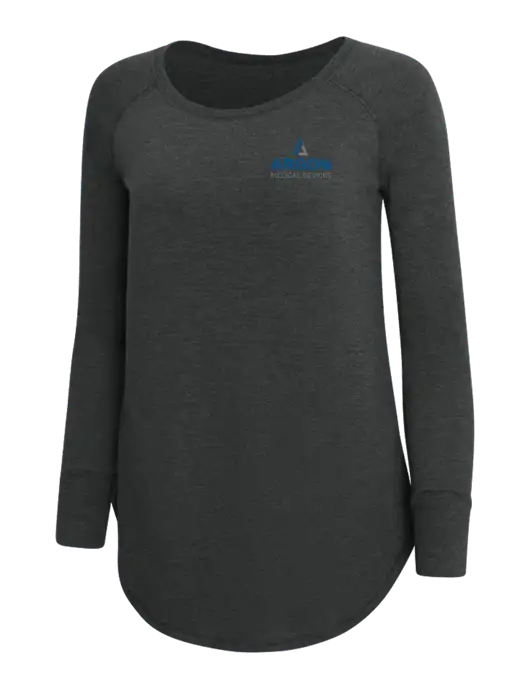 Womens Perfect Wide Collar Tunic Tri-Blend Black Frost 4.5 oz T-Shirt w/Argon Medical Devices Logo