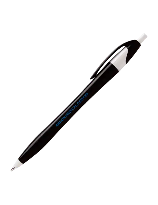 Novella Black/White Executive Pen - Blue Ink w/Argon Medical Devices Logo