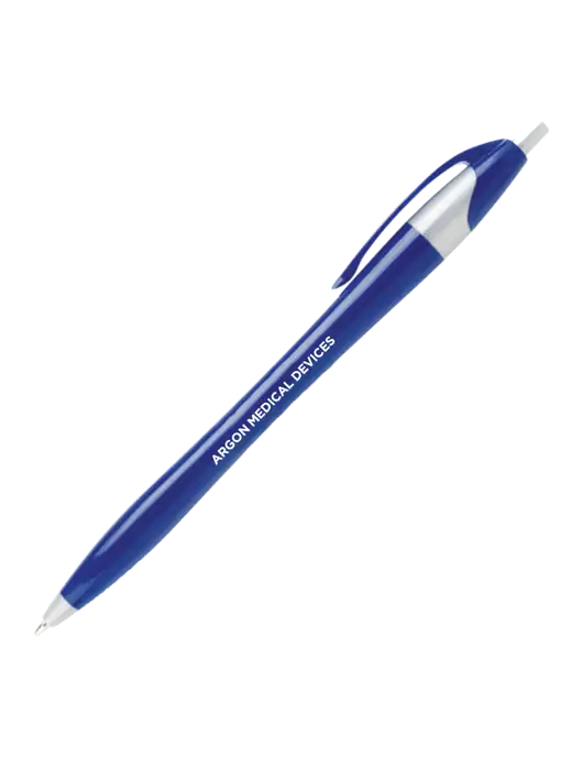 Novella Navy/Silver Corporate Pen- Blue Ink w/Argon Medical Devices Logo