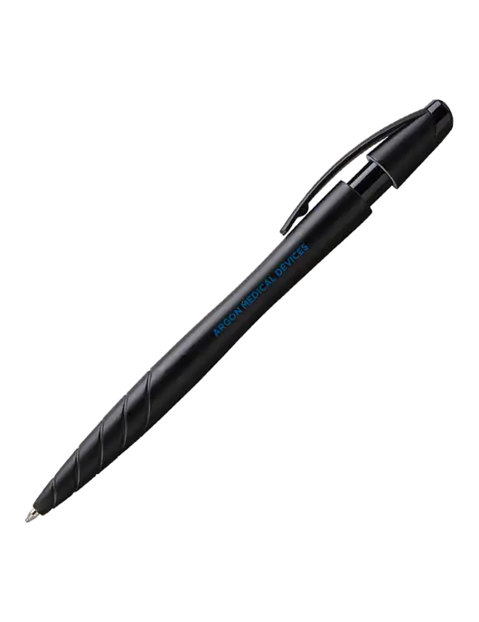 Awali Black Metallic Pen - Black Ink w/Argon Medical Devices Logo