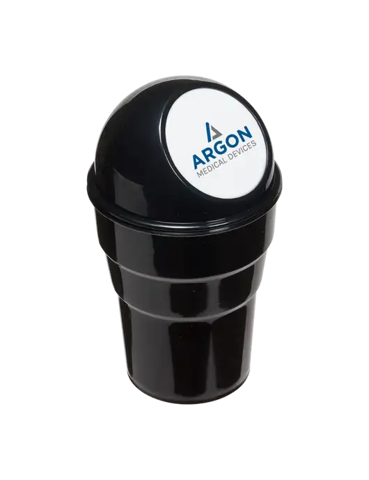 Black Car Cup Holder Trash Can w/Argon Medical Devices Logo