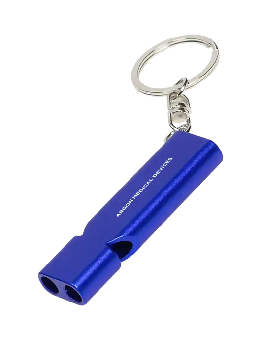 Quick Alert Blue Safety Whistle w/Argon Medical Devices Logo