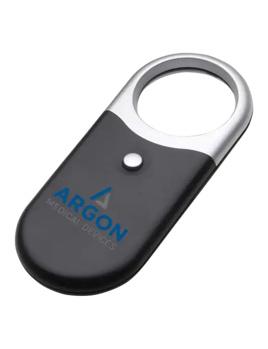 Compact Black Magnifier Light w/Argon Medical Devices Logo