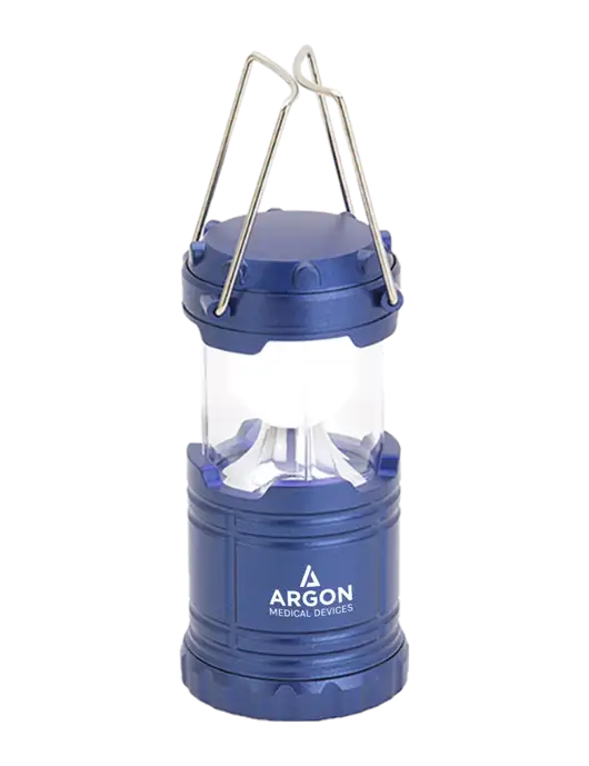 Blue Mini Retro Lantern w/Argon Medical Devices Logo