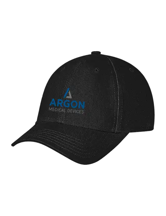 Black Structured Soft Snap Closure Hook & Loop Cap w/Argon Medical Devices Logo