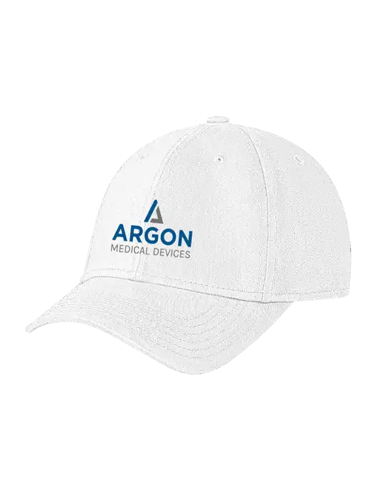 White Structured Soft Snap Closure Hook & Loop Cap w/Argon Medical Devices Logo