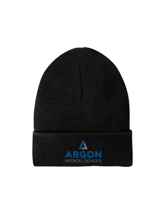 Recycled Black Beanie w/Argon Medical Devices Logo