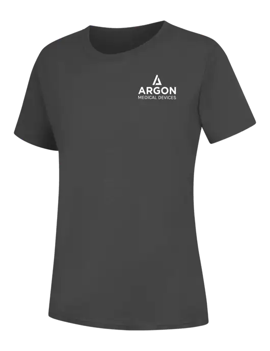 Womens Charcoal Core Blend Tee w/Argon Medical Devices Logo