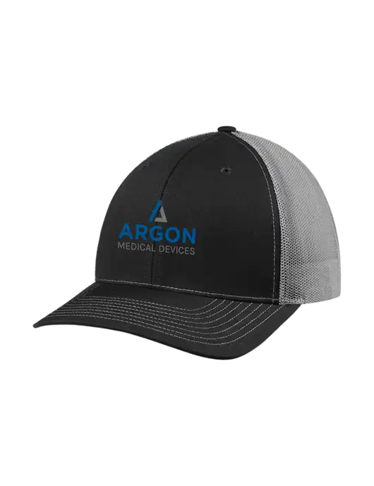 Richardson Adjustable Snapback Original 112 Trucker Cap Black w/Charcoal Mesh w/Argon Medical Devices Logo