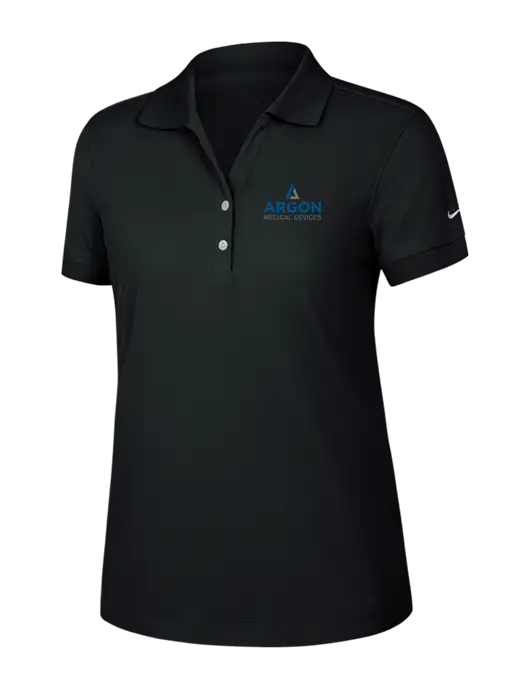 Nike Womens Dri-FIT Classic Black Polo w/Argon Medical Devices Logo