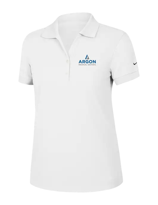 Nike Womens Dri-FIT Classic White Polo w/Argon Medical Devices Logo