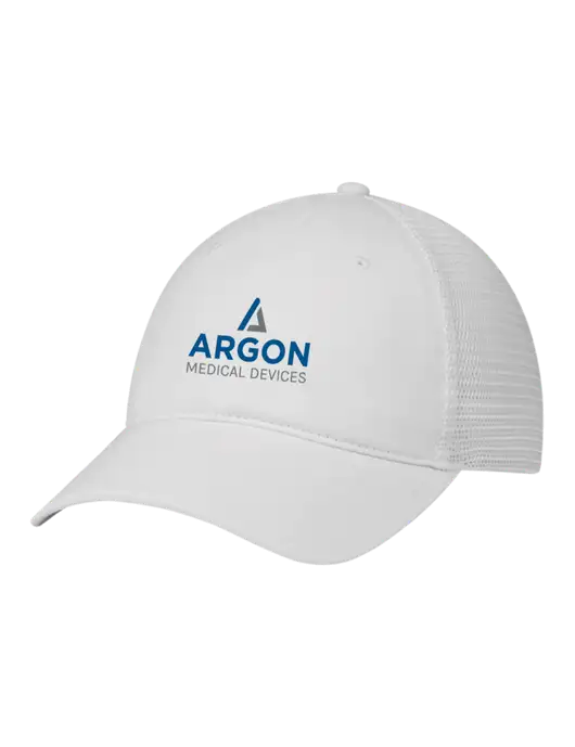 Richardson 111 Garment Washed Trucker Cap White w/White Mesh w/Argon Medical Devices Logo