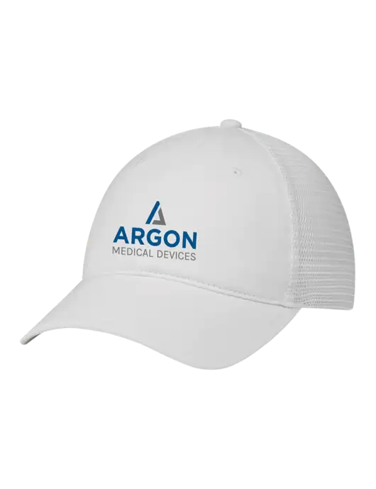 Richardson 111 Garment Washed Trucker Cap White w/White Mesh w/Argon Medical Devices Logo