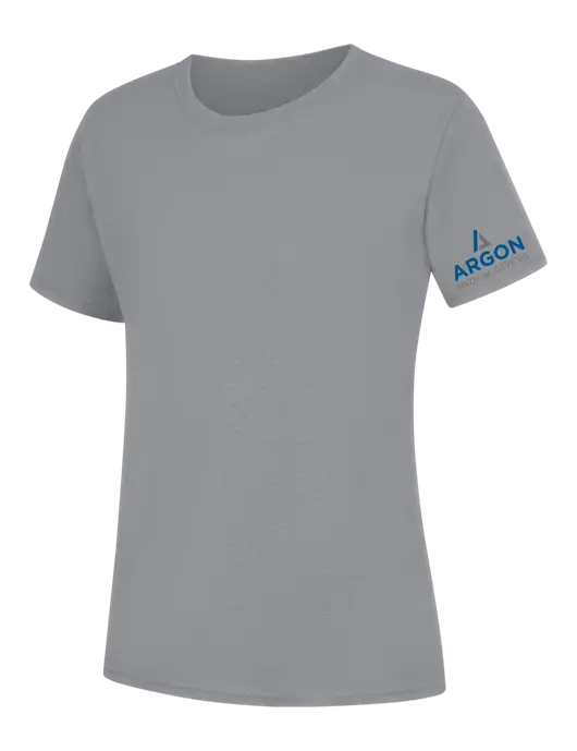 Womens Light Grey Heather Core Blend Tee w/Argon Medical Devices Logo